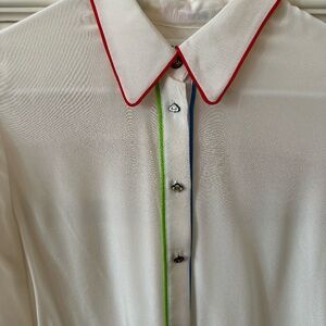 Super Rare Alice + Olivia "Friends With You" by Stacey Bendet blouse - Med